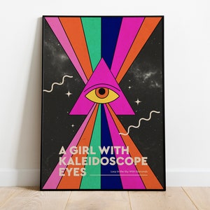 A girl with kaleidoscope eyes | Lucy In the Sky With Diamonds | The Beatles Inspired |  Lyrics Print | Music Poster | A4 A3 A2 | Unframed |