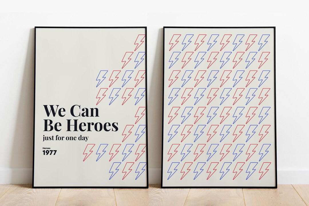 Heroes by David Bowie - Set Two Prints - A4 / A3 / A2 Fine Art Print - Etsy
