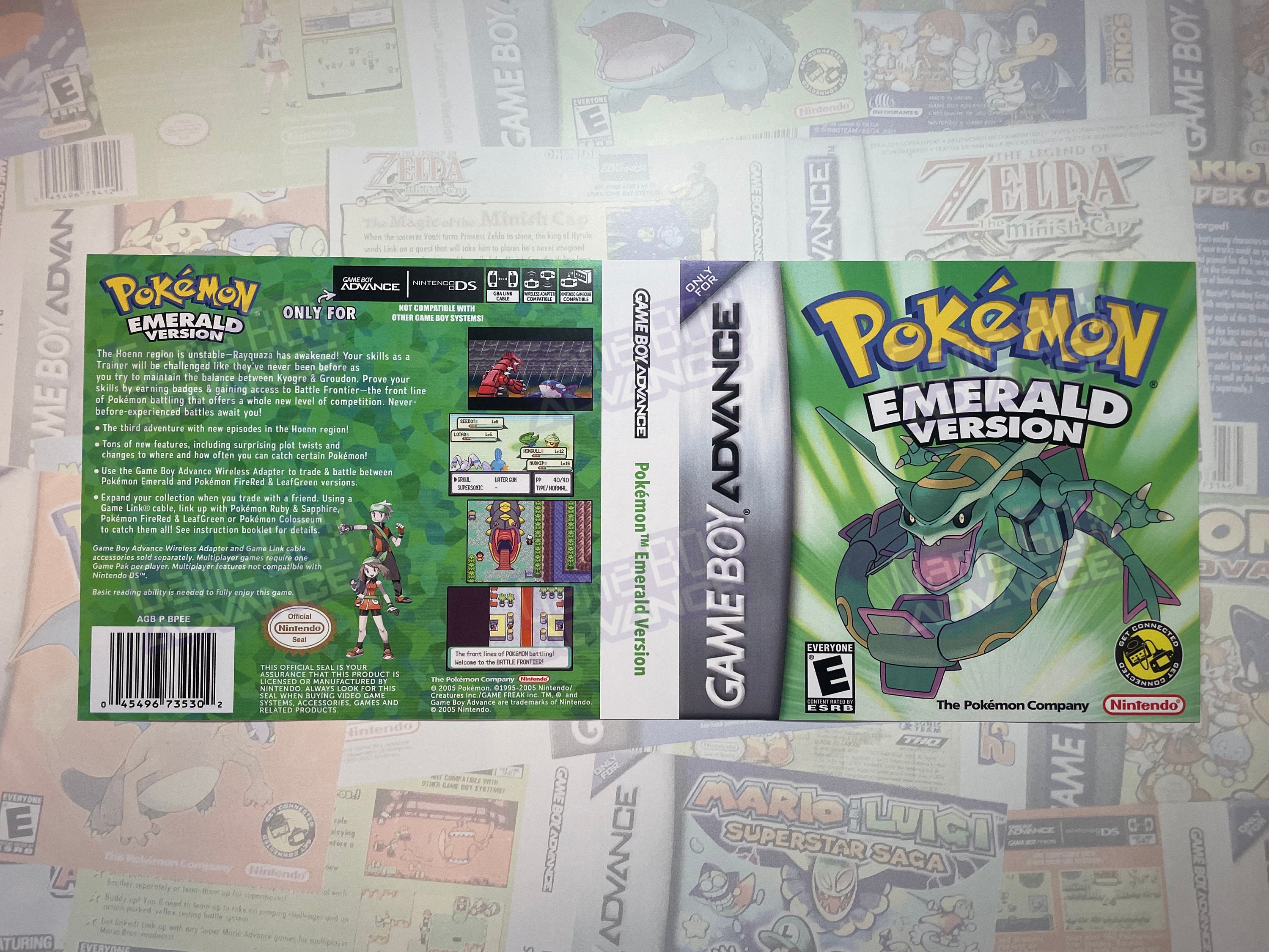Pokemon Emerald GBA Box Art for Clear DS Case (print Only Pokemon Emerald GBA Box Art for Clear DS Case (print Only