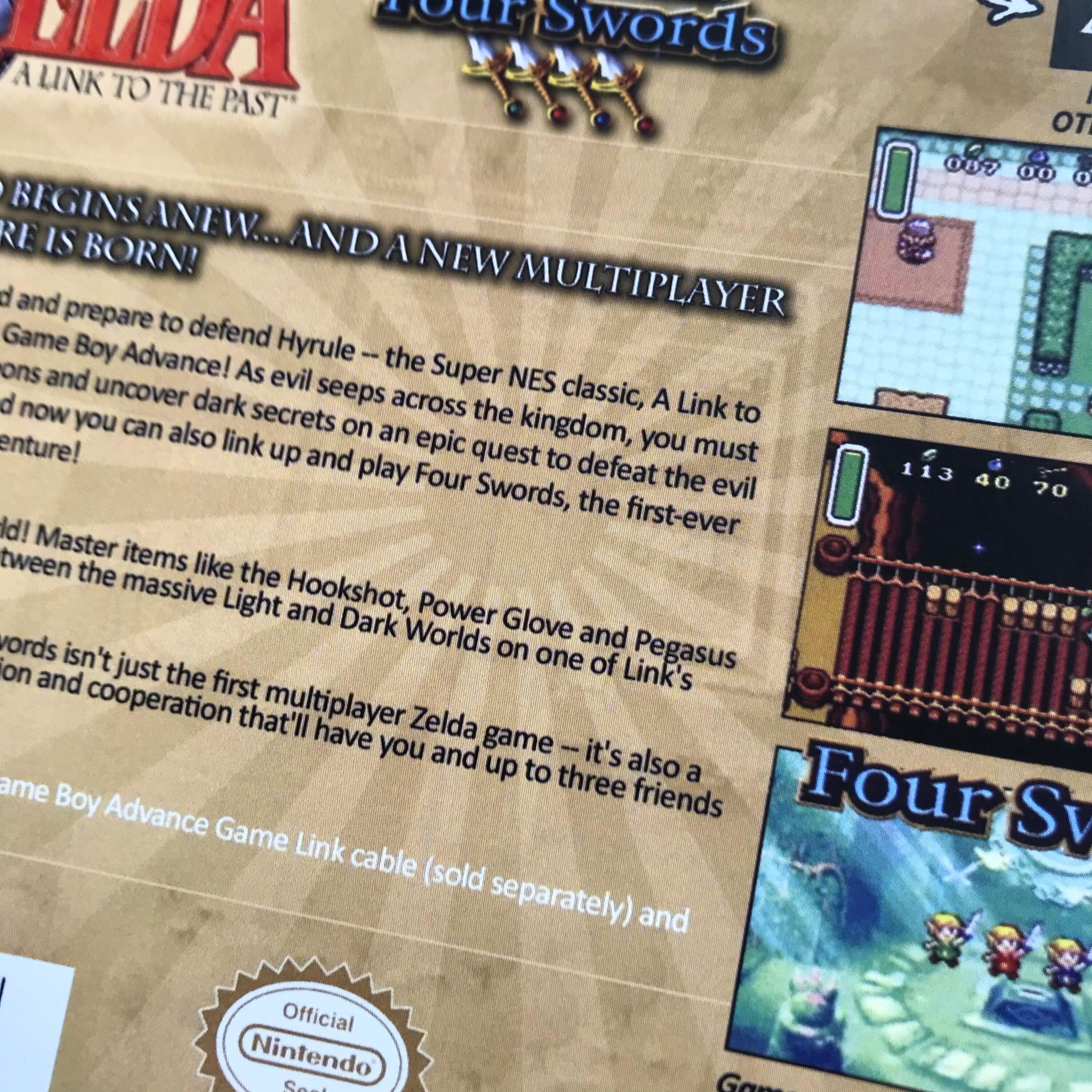 Zelda A Link to the Past GBA Box Art for Clear DS Case print Etsy