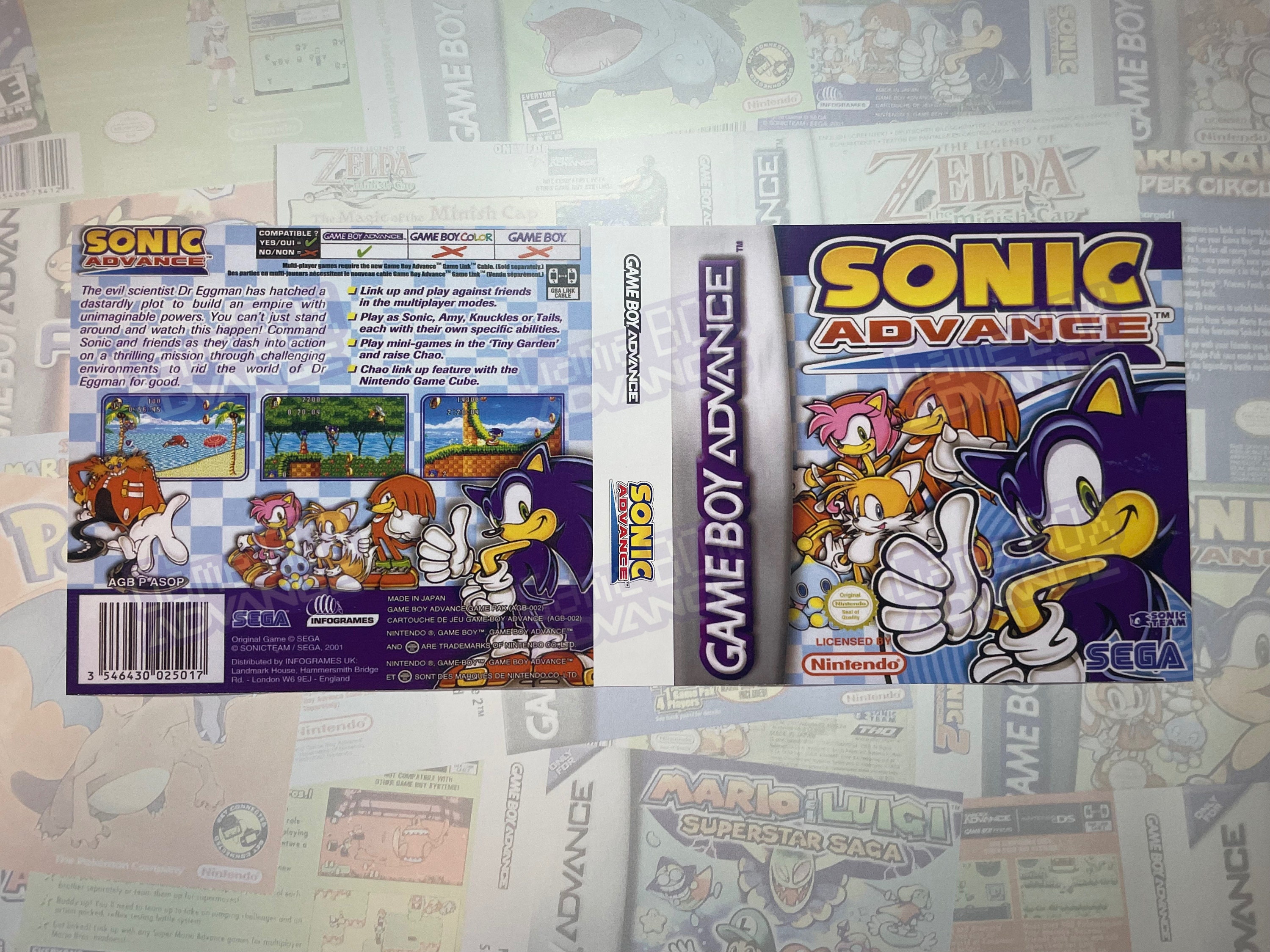 Game Boy Advance Sonic Advance 3 Box 