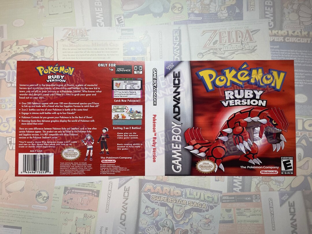 Pokemon Ruby GBA Box Art for Clear DS Case (print Only) - Etsy