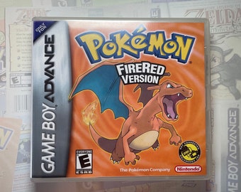 Pokemon FireRed GBA Box Art for Clear DS Case (Print Only)