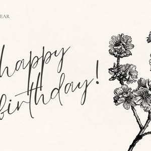 Flowery Birthday Card - cards, birthday, stationary, birthday cards, birthday supplies, notes, blank, digital