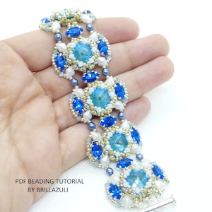 PDF Sabana bracelet tutorial, beadwork tutorial, bead pattern, diamonduo pattern, bracelet rivoli pattern,  bracelet pattern, beading