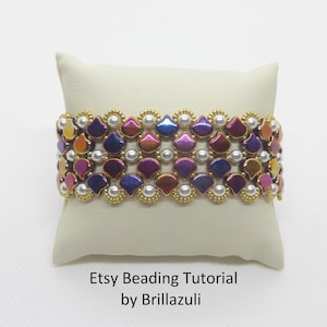 PDF Ginkara beading tutorial, bracelet beading pattern,  ginko beads, ginko tutorial, ginko bead tutorial, ginko, beadweaving tutorial