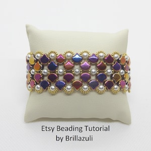 Ginkara PDF beading tutorial, bracelet beading pattern,  ginko beads, ginko tutorial, ginko bead tutorial, ginko, beadweaving tutorial