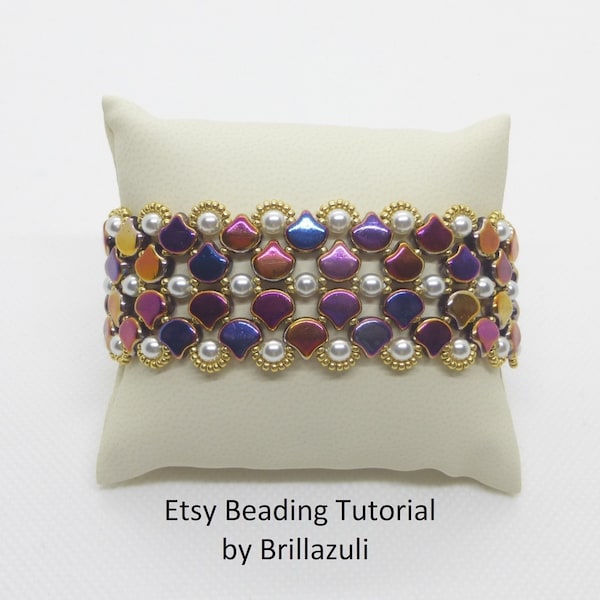 Tutoriel PDF sur les perles de ginkara, modèle de bracelet, perles de ginko, tutoriel de ginko, tutoriel de perles de ginko, ginko, tutoriel de tissage de perles