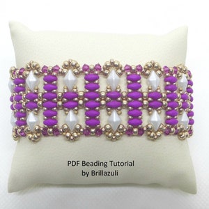PDF Dallas tutorial, beaded tutorial, superduo bracelet tutorial, superduo pattern, diamonduo tutorial, beading tutorial, bead pattern