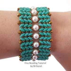 PDF Exea bracelet tutorial, bracelet beading pattern, superduo bracelet tutorial, superduo tutorial, beading tutorial, beadweaving tutorial