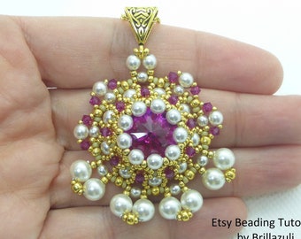 Versailles Anhänger Perlenmuster: Rivoli, Perlen (Pdf Anleitung)