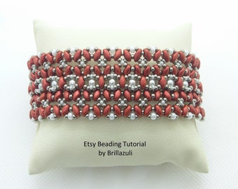 Veline Bracelet Beading Pattern: Superduo Seed Bead Tutorial (PDF tutorial)
