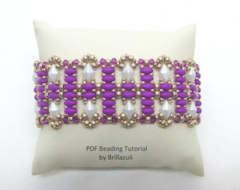 Dallas Bracelet Beading Tutorial: Superduo & Diamonduo Pattern (PDF tutorial)
