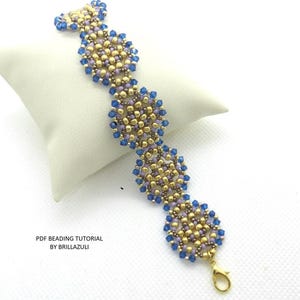 PDF Kieva bracelet pattern, bead tutorial, seed beads pattern, 3 mm bicones pattern, seed beads bracelet, bicone bracelet, beadweaving