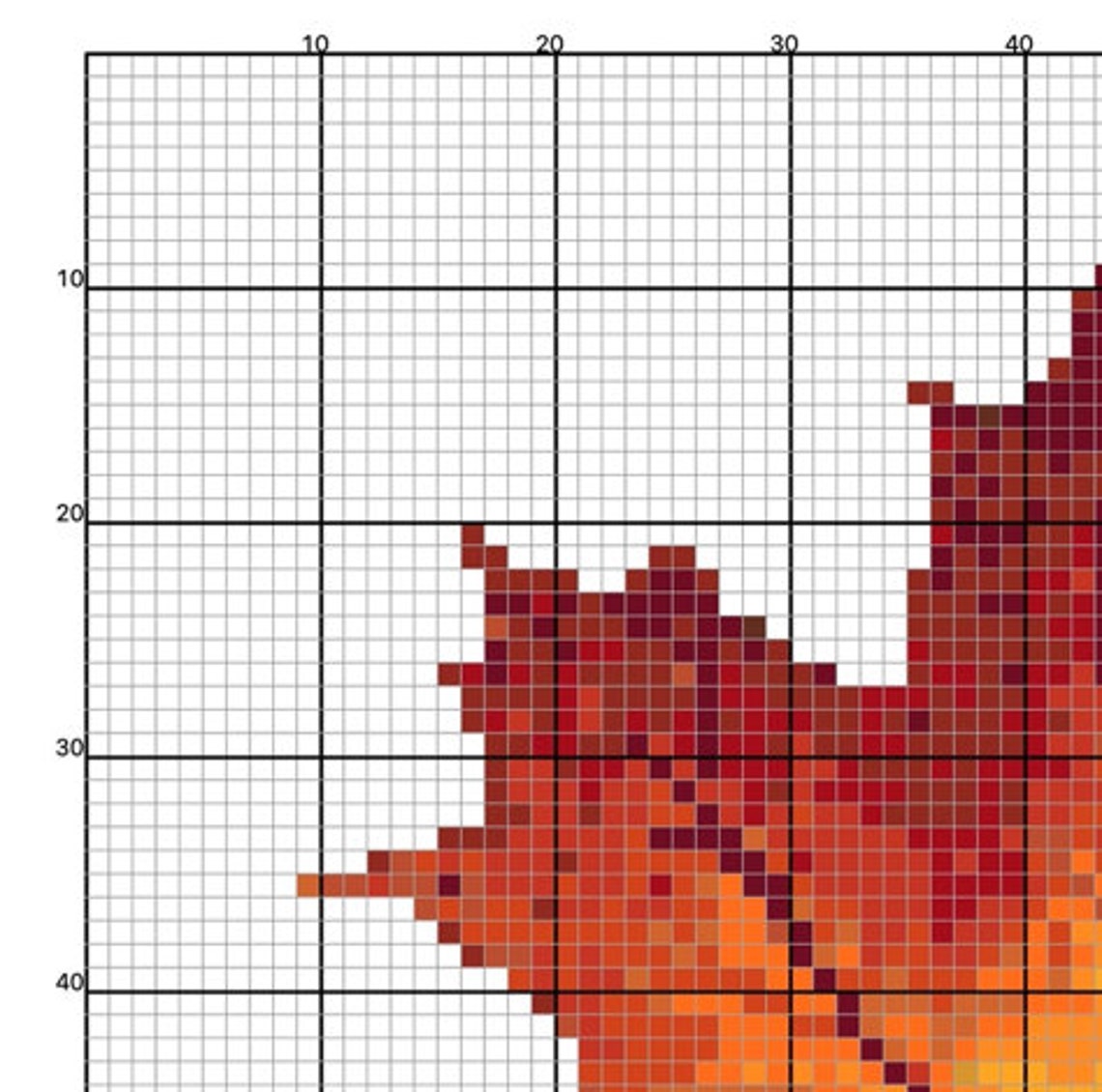 Fall Maple Leaf Beginner's Cross Stitch Pattern - Etsy