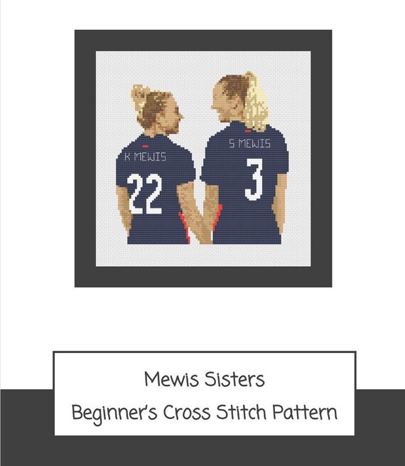 USWNT Mewis Sisters Beginner's Cross Stitch Pattern 