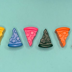 Pizza Party Crayons | Favors | Party | Handmade Kids Gift | Birthday Favor | Kids Gifts | Teachers | Rainbow