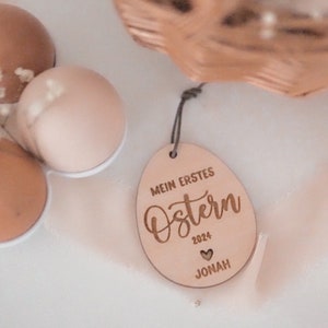Erstes Ostern Anhänger mit Name | Osterkorb personalisiert | Osternest | Ostergeschenk | Osterdeko | Holzanhänger Name Ostern  #28