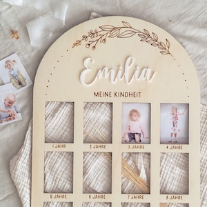 Meilensteintafel Kindheit 1-12 Jahre | personalisierter Fotorahmen für die Entwicklung vom Kind | Geschenk zur Geburt | ohcolli #8