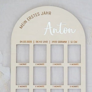 Meilensteintafel für das erste Babyjahr personalisierter Fotorahmen für das erste Lebensjahr | Erinnerung erster Geburtstag | ohcolli #3