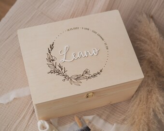 Memory box for babies | Memory box personalized as a gift for birth, baptism | Baby gift | Gift for godchild birth EK49