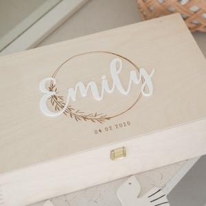 Personalisierte Erinnerungskiste für Babys Kinder Taufe Geburt | Holzkiste Erinnerung Erinnerungsbox Kindheitserinnerung ohcolli EK23