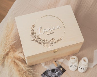 Memory box for babies | Memory box personalized as a gift for birth, baptism | Baby gift | Gift for godchild birth EK50