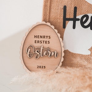 Meilensteinkarte mein erstes Ostern mit Name | Schild Ostern Baby | personalisiertes Osterschild | Osterdeko Ei wave | Osterfoto  #58