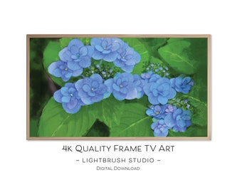 Hydrangea Art for Samsung Frame TV Digital Art, 4k quality, digital watercolor, flower art for digital display, nature floral art