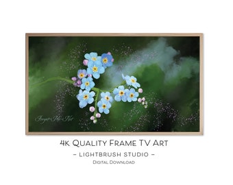 Beautiful Forget-Me-Nots art for Samsung Frame TVs, 4k, digital painting, flower art print for digital display, Frame TV art