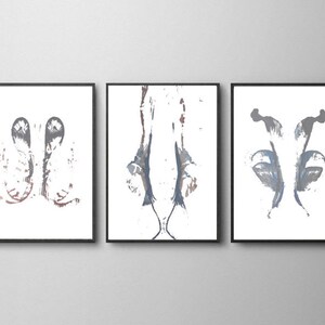 Rorschach art print, abstract art, Wall art, SET of 3, Digital Print, Wall Décor, Wall Art Print, large prints, INSTANT DOWNLOAD