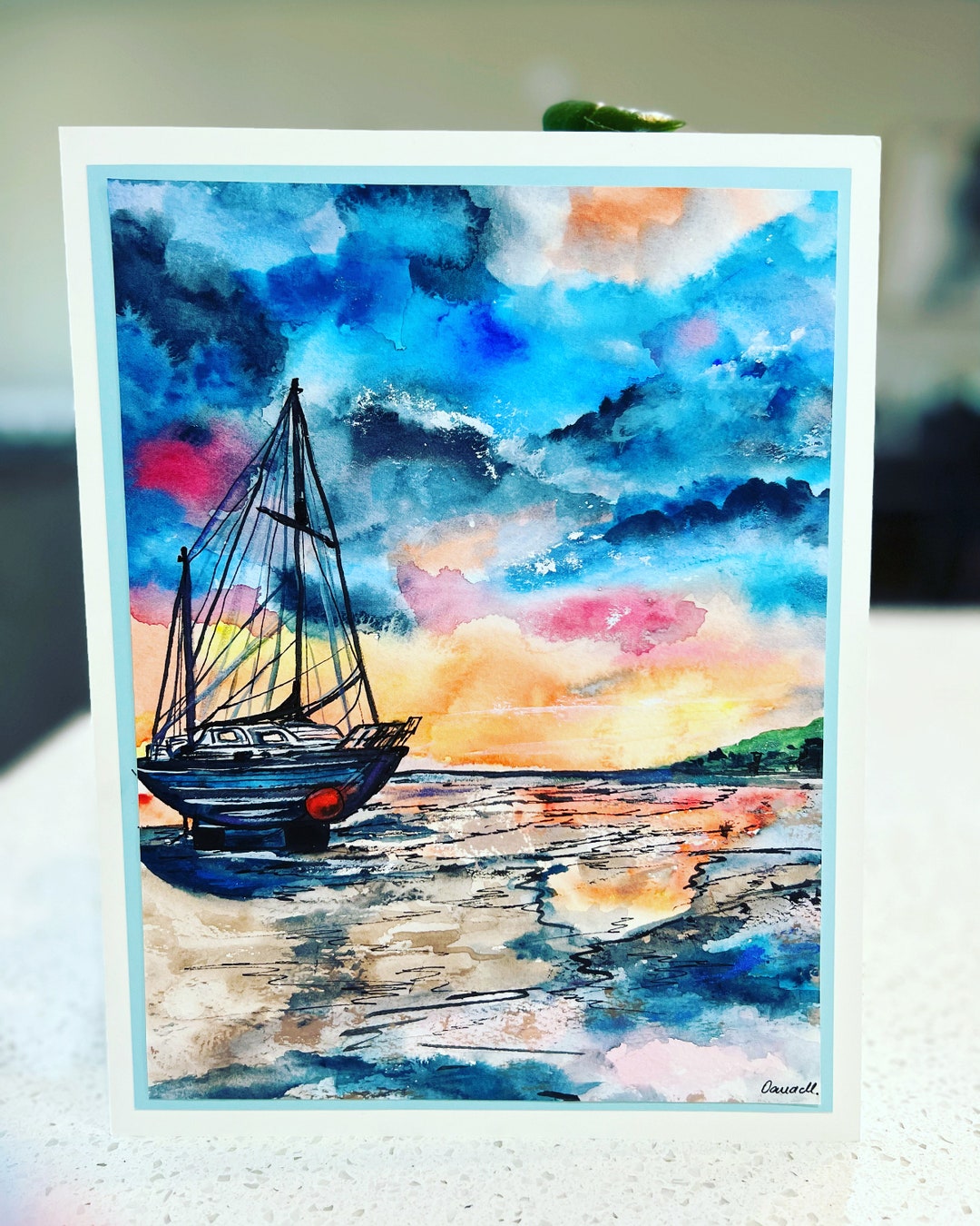 The Boat- Original Watercolor Painting- 8x11 Inches - Etsy