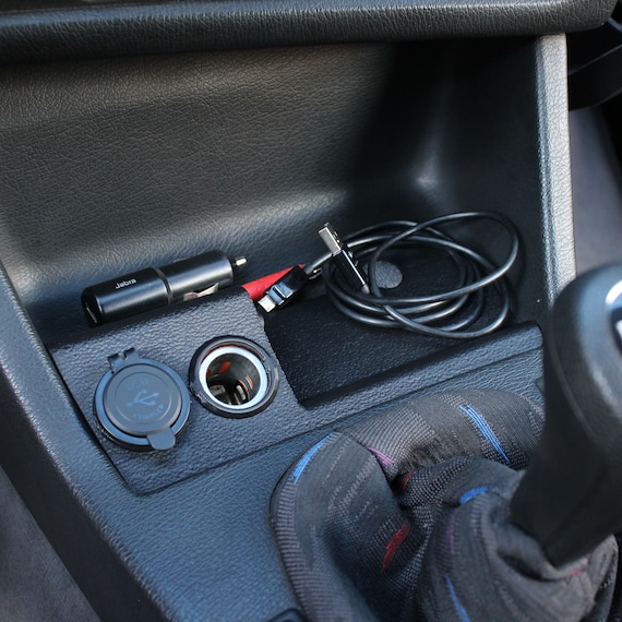 BMW E30 Utility Panel & Phone Mount Kombination aus USB-Ladebuchse und  12V-Steckdose - .de