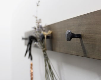 Wrought Iron Wall Mounted Coat Rack - Etsy