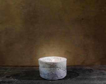 Raku ceramic candle holder