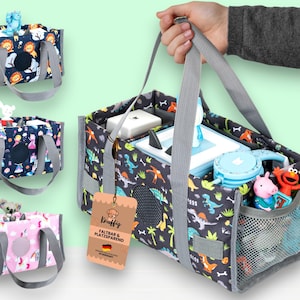 Sac dinosaure pour Tigerbox & Toniebox – Cadeau de Pâques pour enfants – avec espace pour accessoires de figurines, adapté pour 2 boîtes à musique !