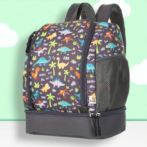 Kids Rucksack – Kinder Geschenk – Einhorn, Dinosaurier, Fox – Kindergarten Rucksack mit Toniebox Fach & mit Separatem Lunchbox Fach
