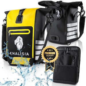 Fahrrad Tasche | wasserdicht | Gepäckträgertasche als Rucksack einfach umwandeln | große Reflektoren |  Fahrrad Accessoires-Zubehör | 25L