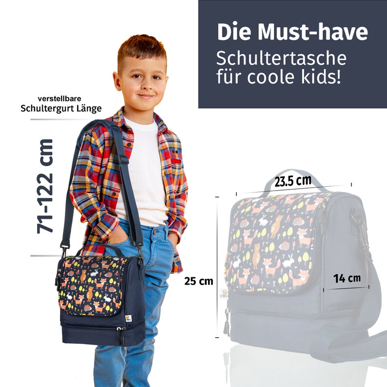 Toniebox-Tasche mit isoliertem Lunchbox-Fach, auch als Kulturbeutel oder Kindergarten-Tasche geeignet, Fox-Design Geschenk ab 2 Jahren Bild 4