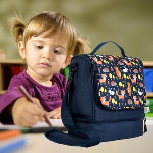Toniebox bag with insulated lunch box compartment, also suitable as a toiletry bag or kindergarten bag, Fox design gift for ages 2 and up image 5