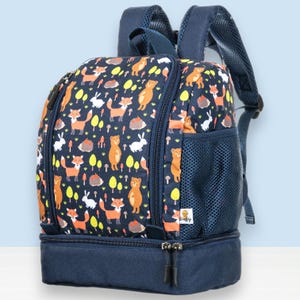 Rucksack für Kindergarten - extra Fach für die Brotdose isoliert - Kühlfach - mehrere Innenfächer für mehr Ordnung - Toniebox Aufbewahrung