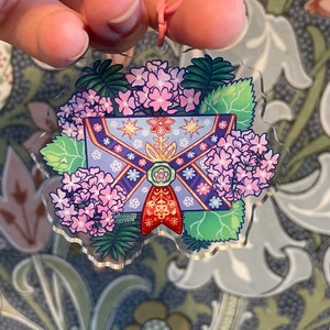 Chaveiro acrílico de correio de carta de primavera