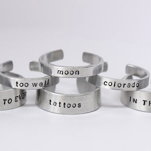 reneé rapp inspired hand stamped rings everything to everyone, snow angel, pretty girls, bruises and more image 2