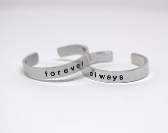 Forever and Always Hand Stamped Duo Ring Set