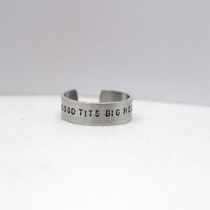 reneé rapp inspired hand stamped rings everything to everyone, snow angel, pretty girls, bruises and more good tits big heart