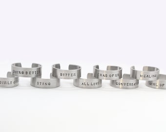 fletcher hand stamped rings (girls girls girls, eras of us, girl of the dreams and more)