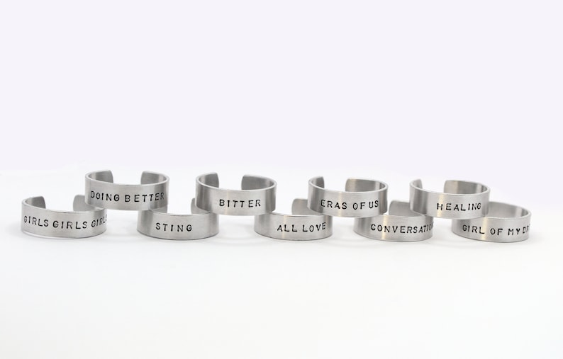 fletcher hand stamped rings girls girls girls, eras of us, girl of the dreams and more image 1