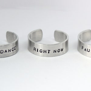 gracie abrams inspired hand stamped rings good riddance, amelie, feels like, rockland and more image 2