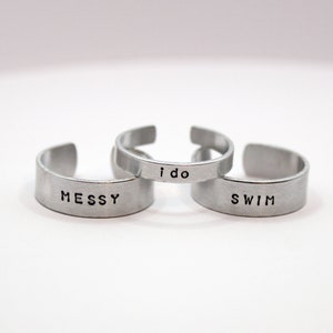 reneé rapp inspired hand stamped rings everything to everyone, snow angel, pretty girls, bruises and more image 3