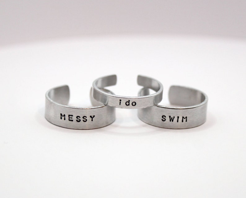 reneé rapp inspired hand stamped rings everything to everyone, snow angel, pretty girls, bruises and more image 3